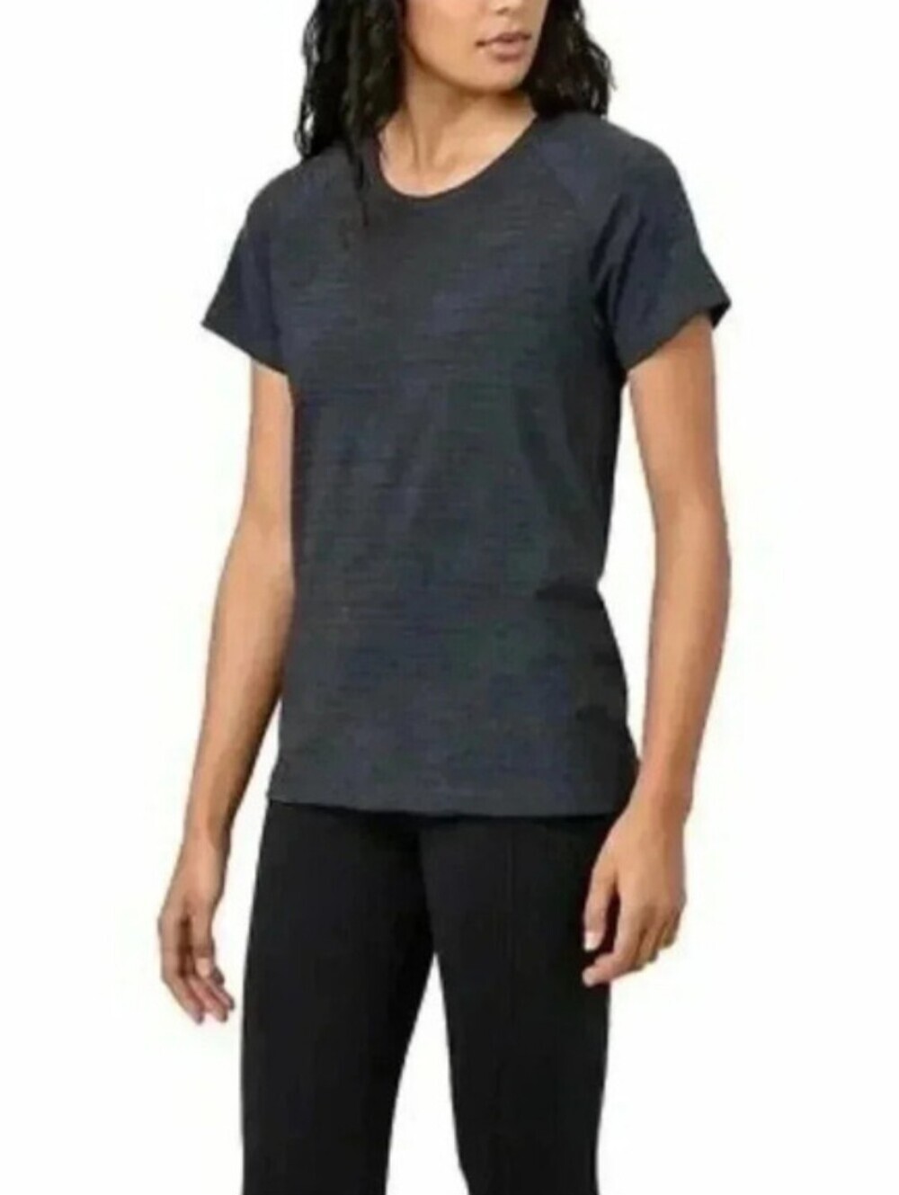 Tuff Athletics Active Top Size Large Soft Dark Grey Seamless Stretch T-shirt